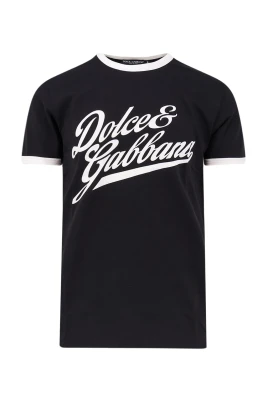 Bomulls-T-shirt med flocktryck