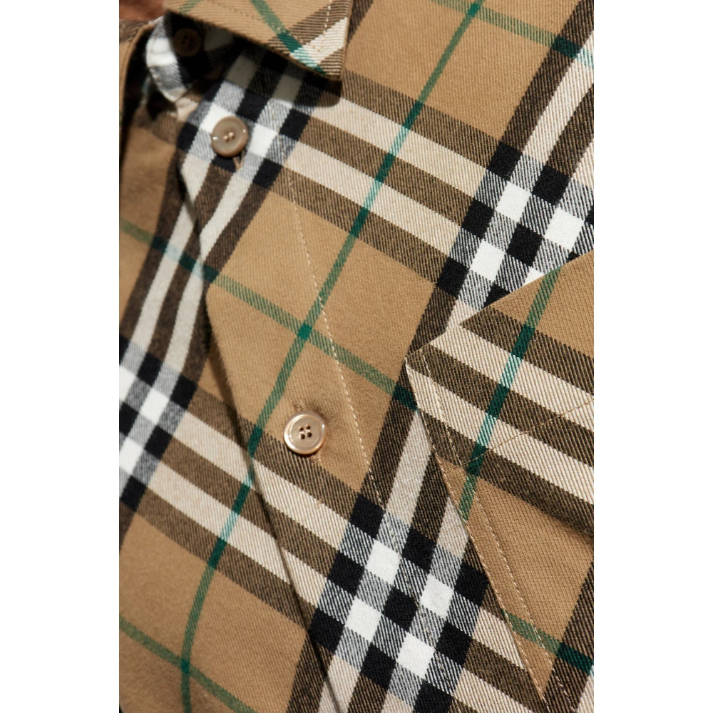 Burberry Overhemd met ruitpatroon Beige Heren