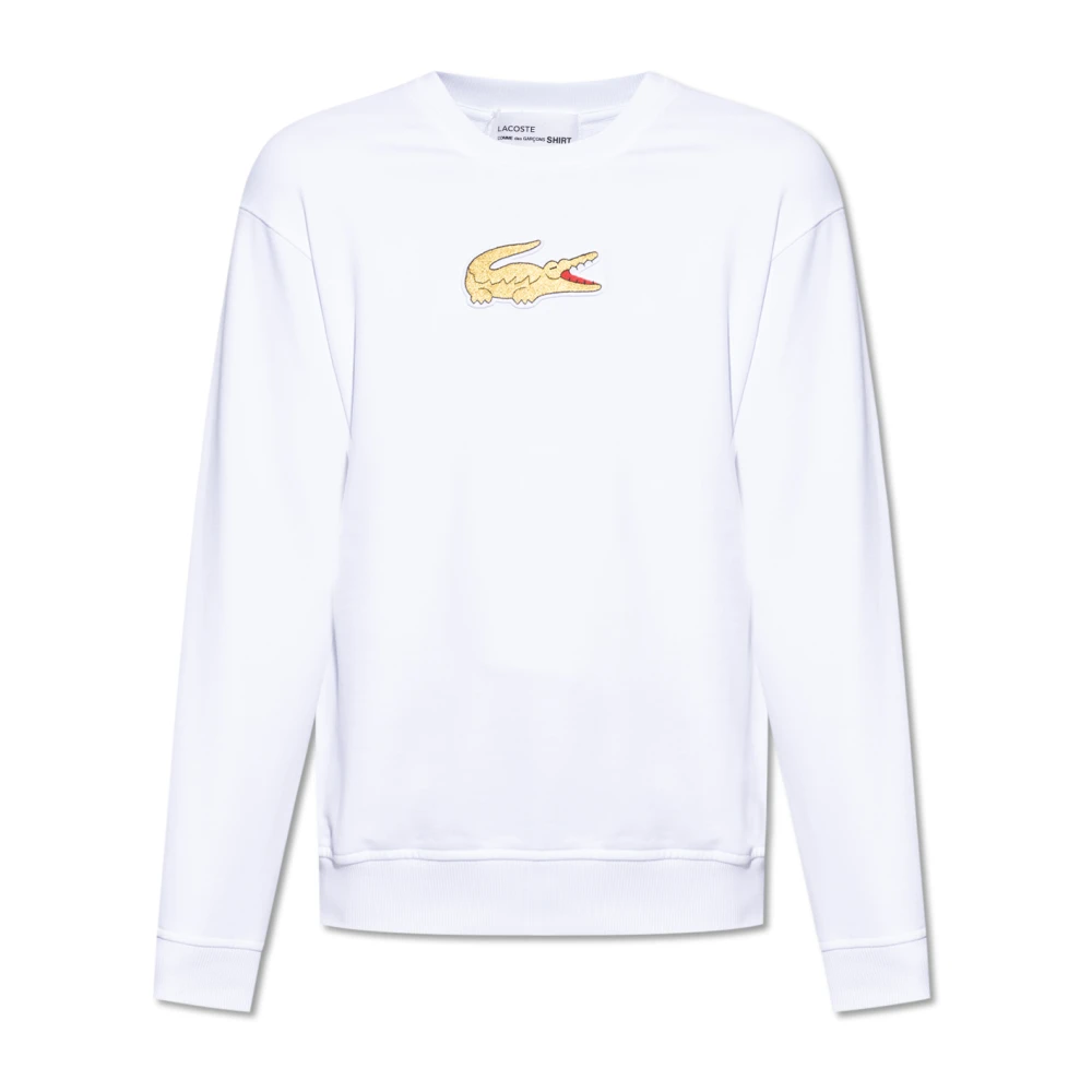 Comme des Garçons Witte Logo Sweatshirt van Lacoste White Heren
