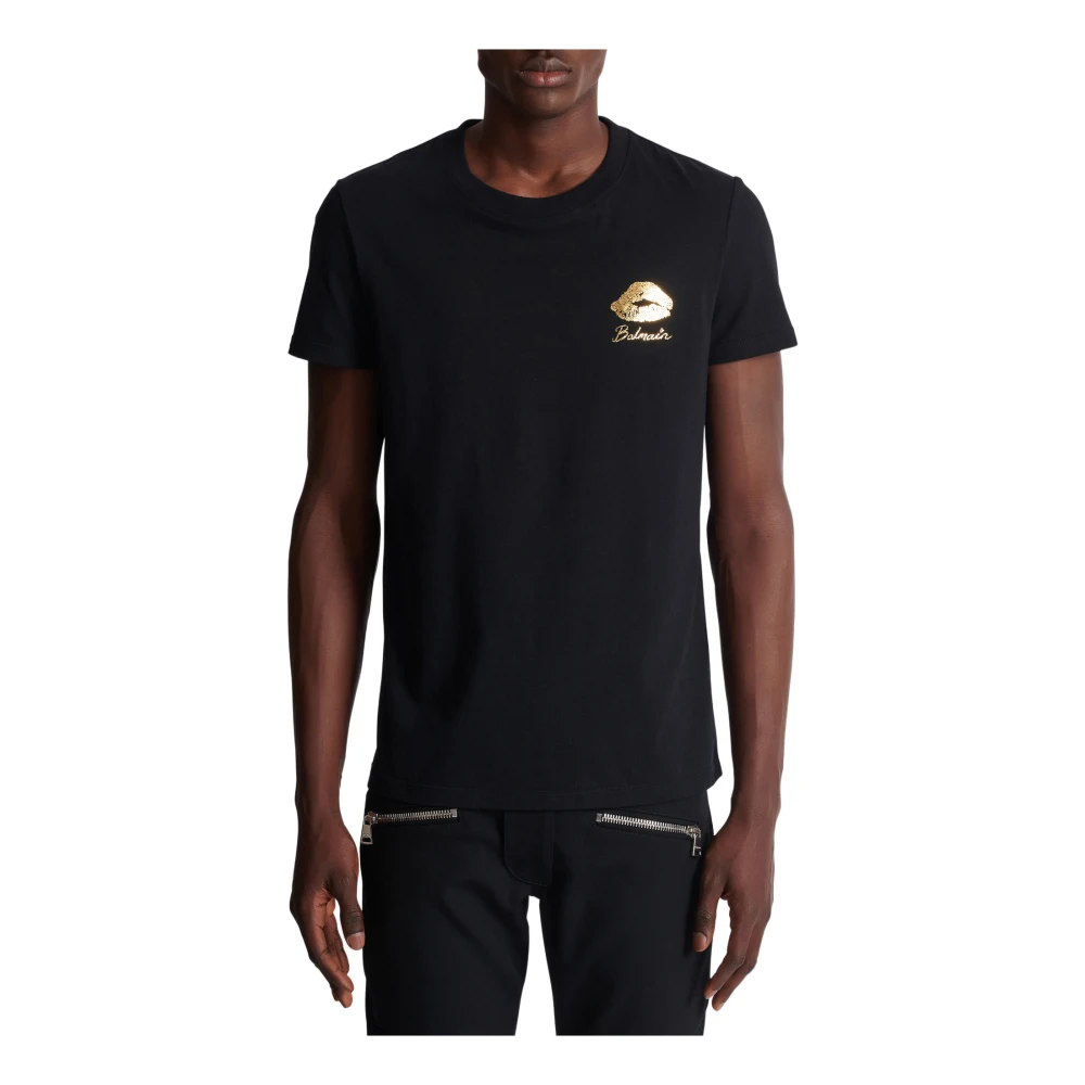 Balmain T-shirt met Kiss print Black Heren
