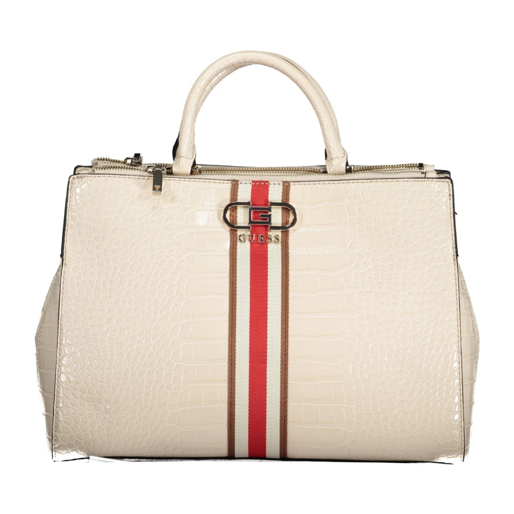 Guess Beige handtas met verstelbare schouderband en meerdere compartimenten Beige Dames