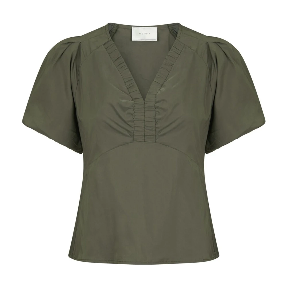 Neo Noir Green Blouses, Female, L, Irina Poplin Blouse