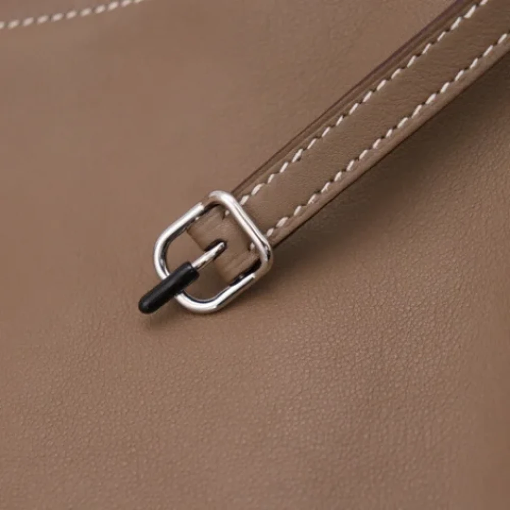 Hermès Vintage Pre-owned Leather shoulder-bags Gray Dames