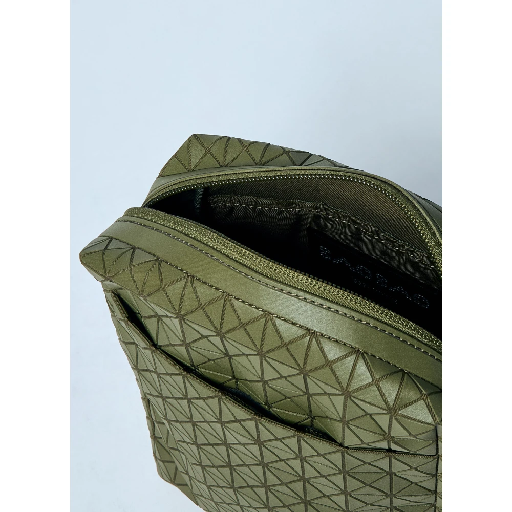 Issey Miyake Katoenen schoudertas met tegelapplicatie Green Heren