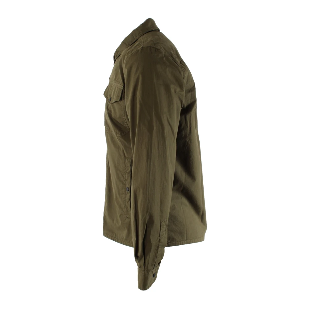 Woolrich Groen Katoen Overshirt Gabardine Stijl Green Heren