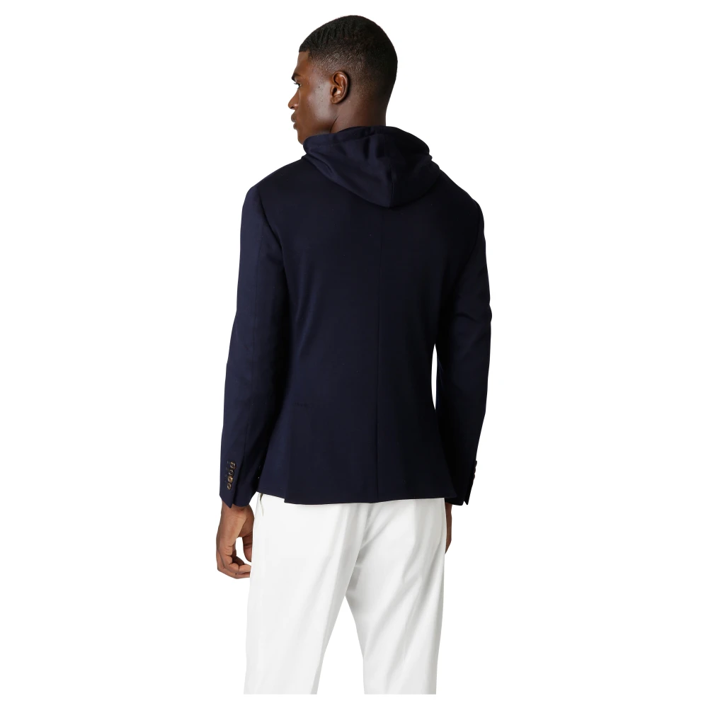 Eleventy Wollen jas met afneembare bodywarmer Blue Heren