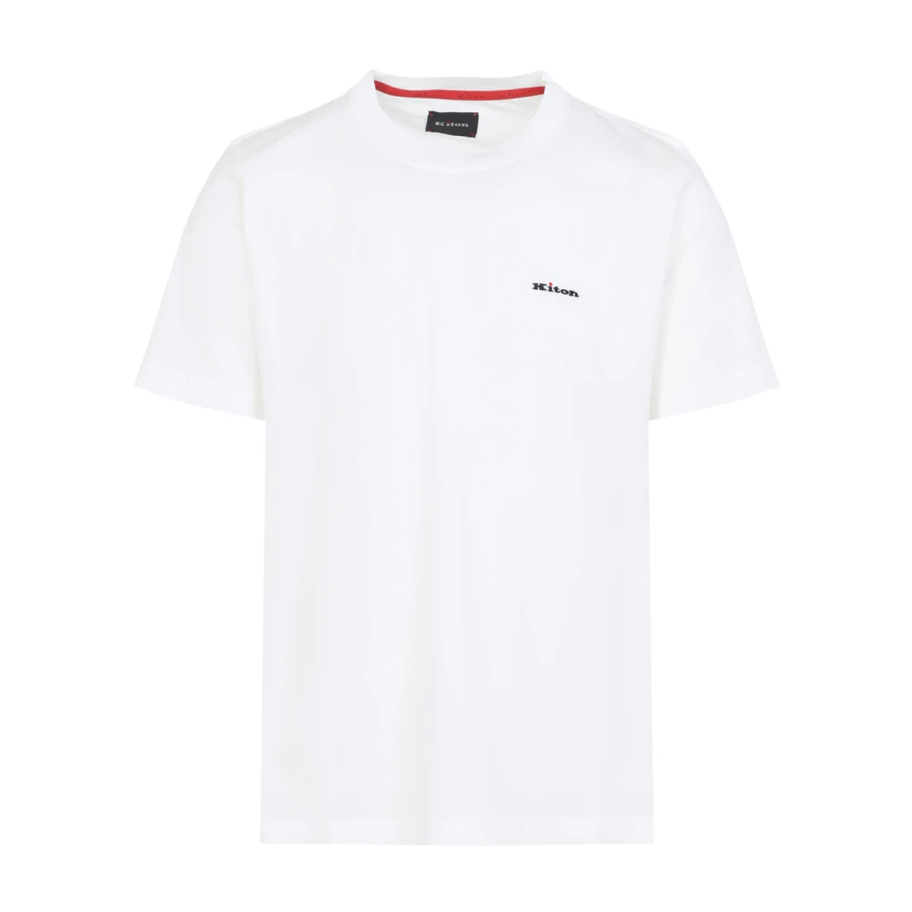 Kiton Men's White T-Shirts, M, Cotton T-Shirt