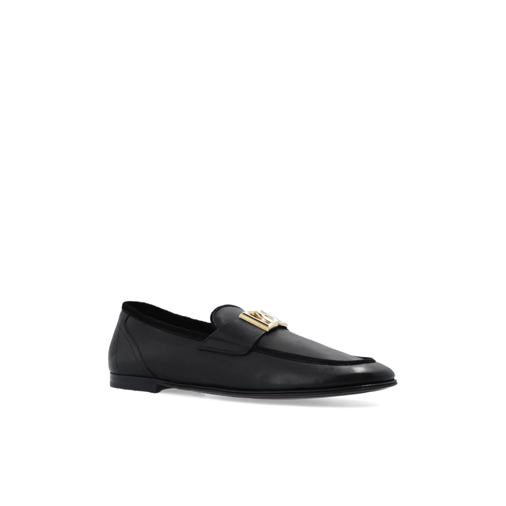 Dolce & Gabbana Mannelijk Zwart Schoenen Heren, 44 Eu, Leer, Leren Loafers