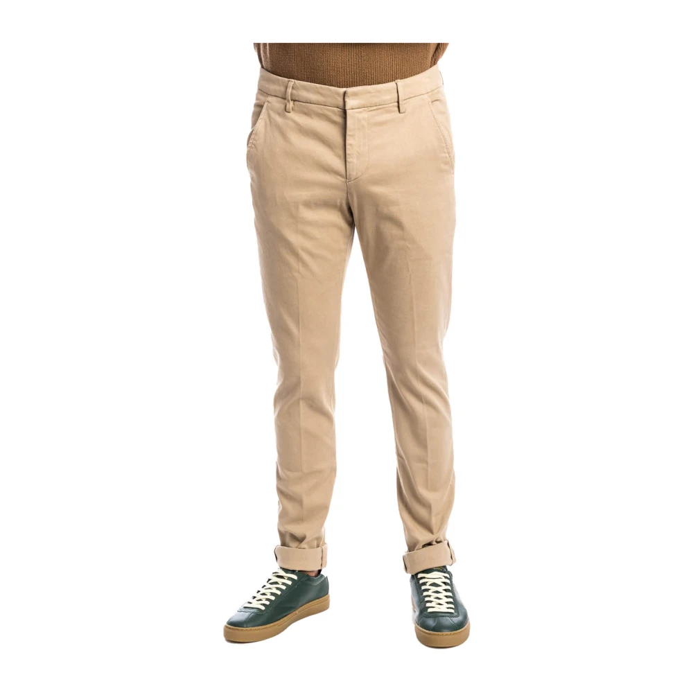Dondup Slim Chino Katoenen Broek Beige Heren