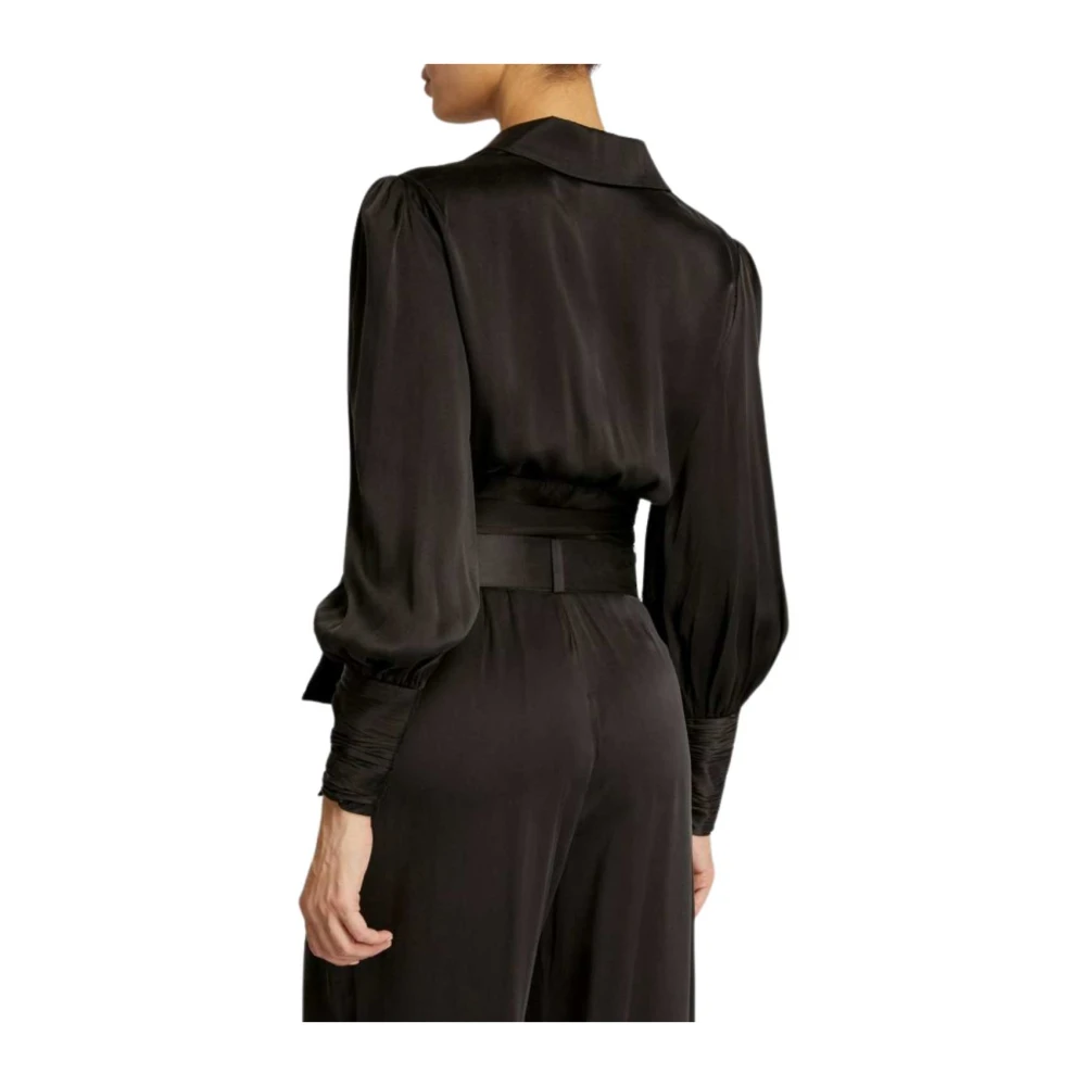 Zimmermann Zwart Zijden Wrap Top Chic Stijl Black Dames
