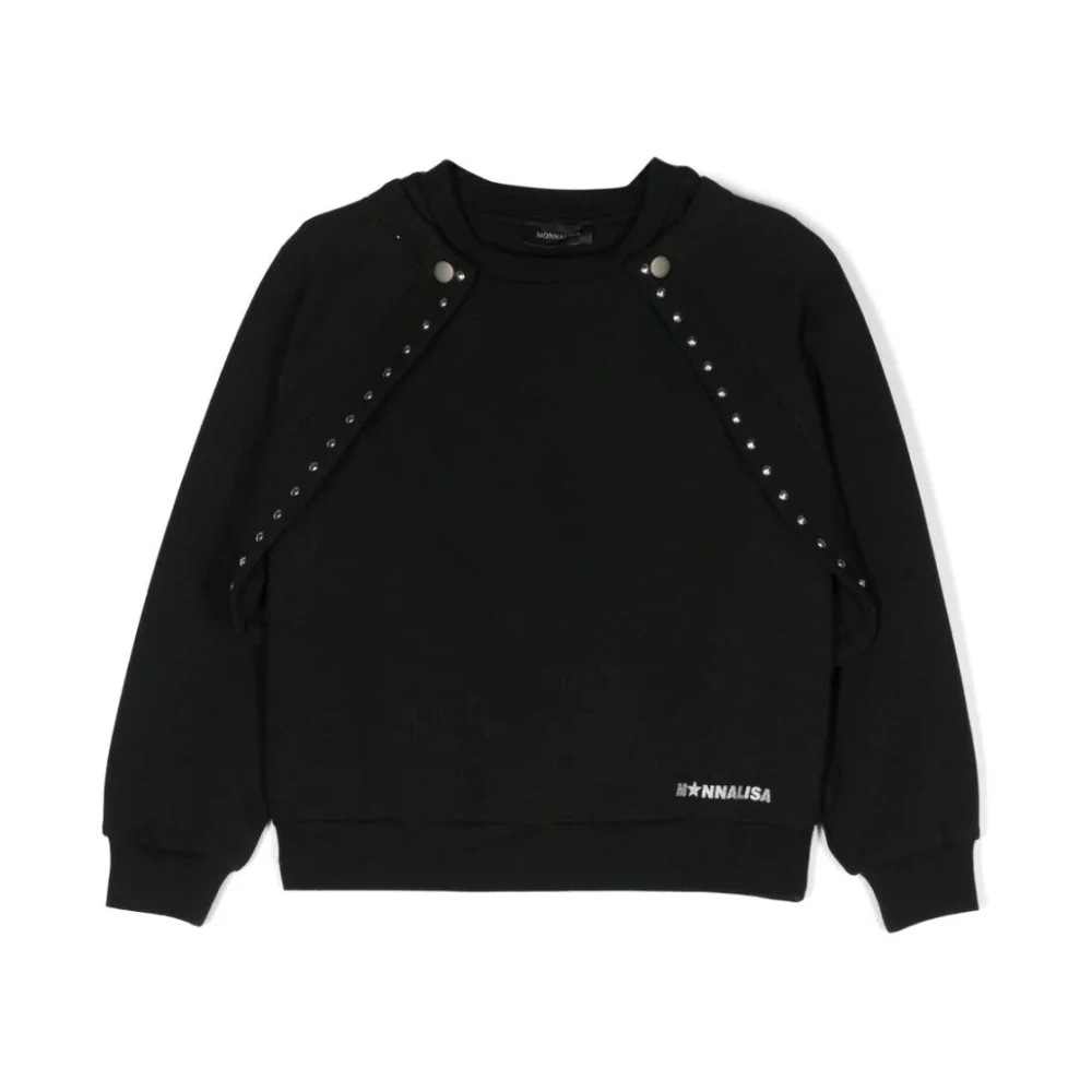 Monnalisa Svart Sweatshirt med Stil 0050 Black, Unisex