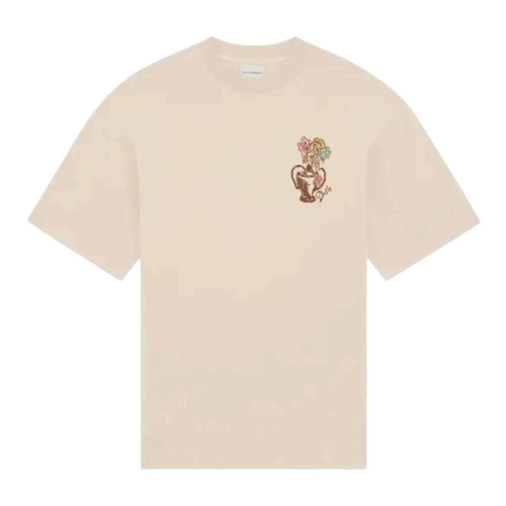 Drole De Monsieur Men's Beige T-Shirts, M, D Hibiscus Brodée T-Shirt