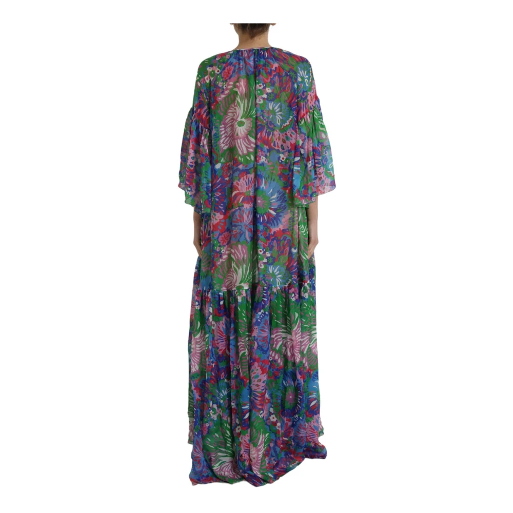 Dolce & Gabbana Bloemenprint Zijden Maxi Jurk Multicolor Dames