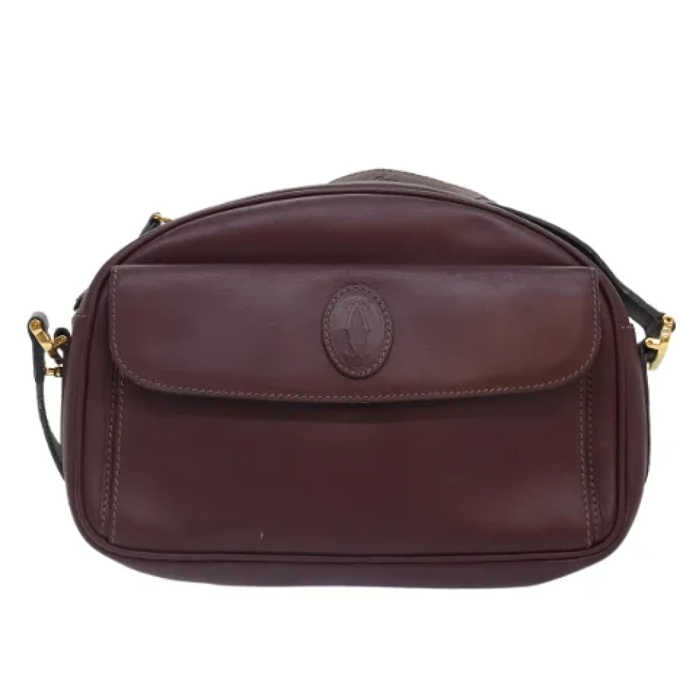Cartier Vintage Pre-owned Leather shoulder-bags Red Dames