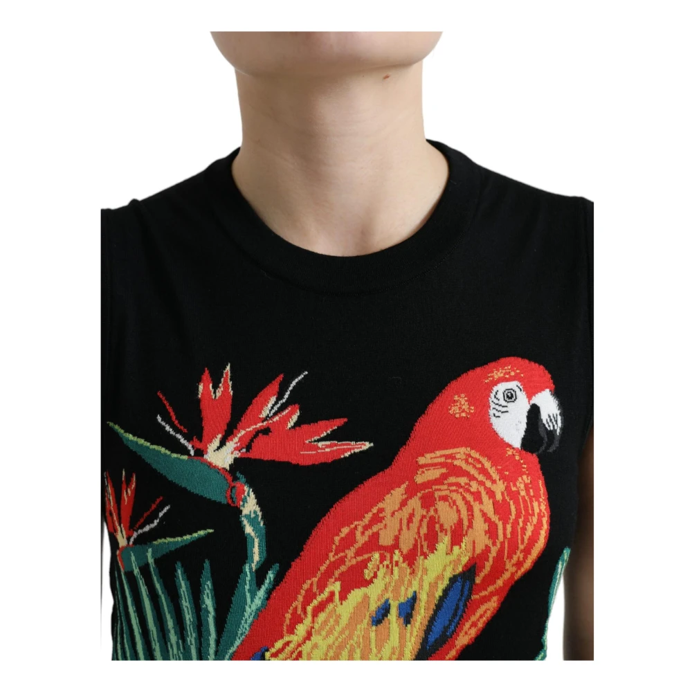 Dolce & Gabbana Geborduurde Wol Gebreide Tanktop Multicolor Dames