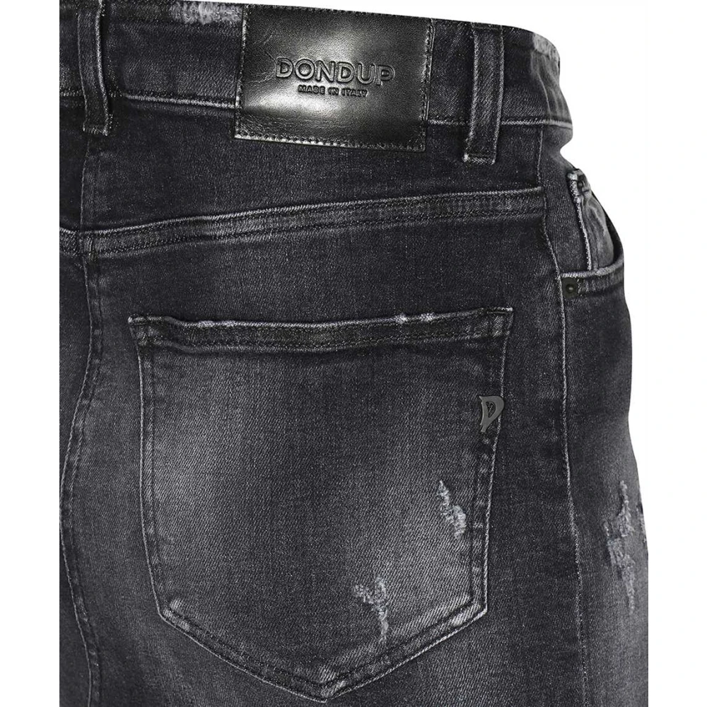 Dondup Versleten Denim Lange Rok Black Dames