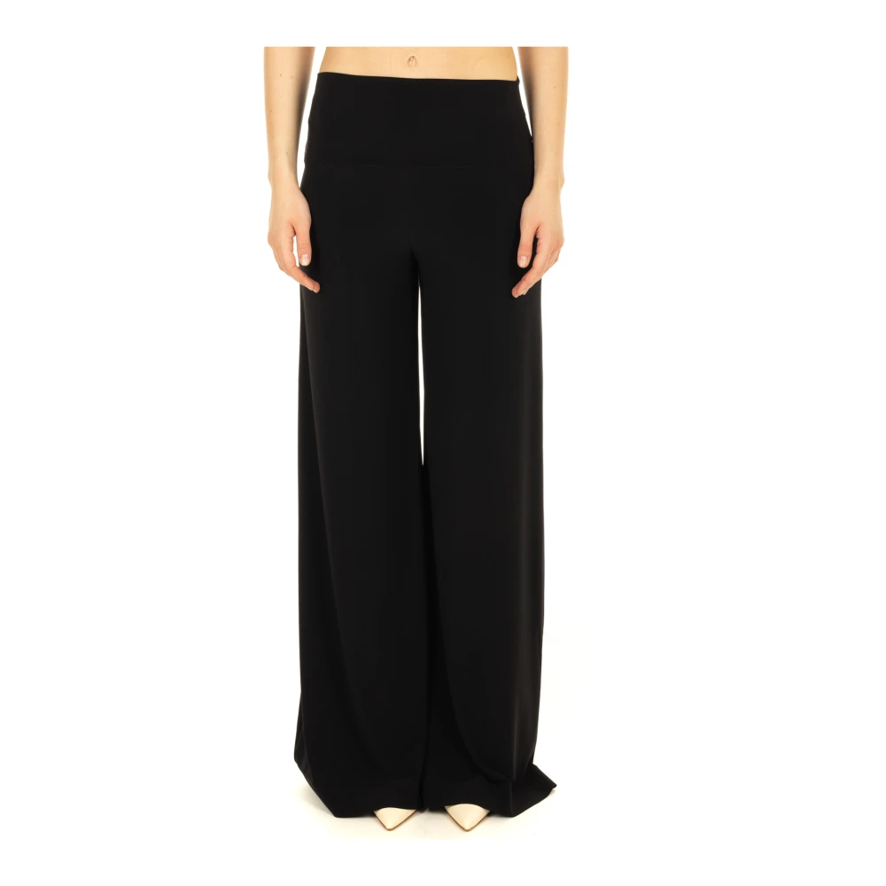 Norma Kamali Zwarte Flared Broek Black Dames