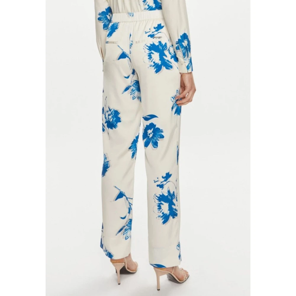 Calvin Klein Glanzende Satijnen Pyjamabroek voor Vrouwen Beige Dames