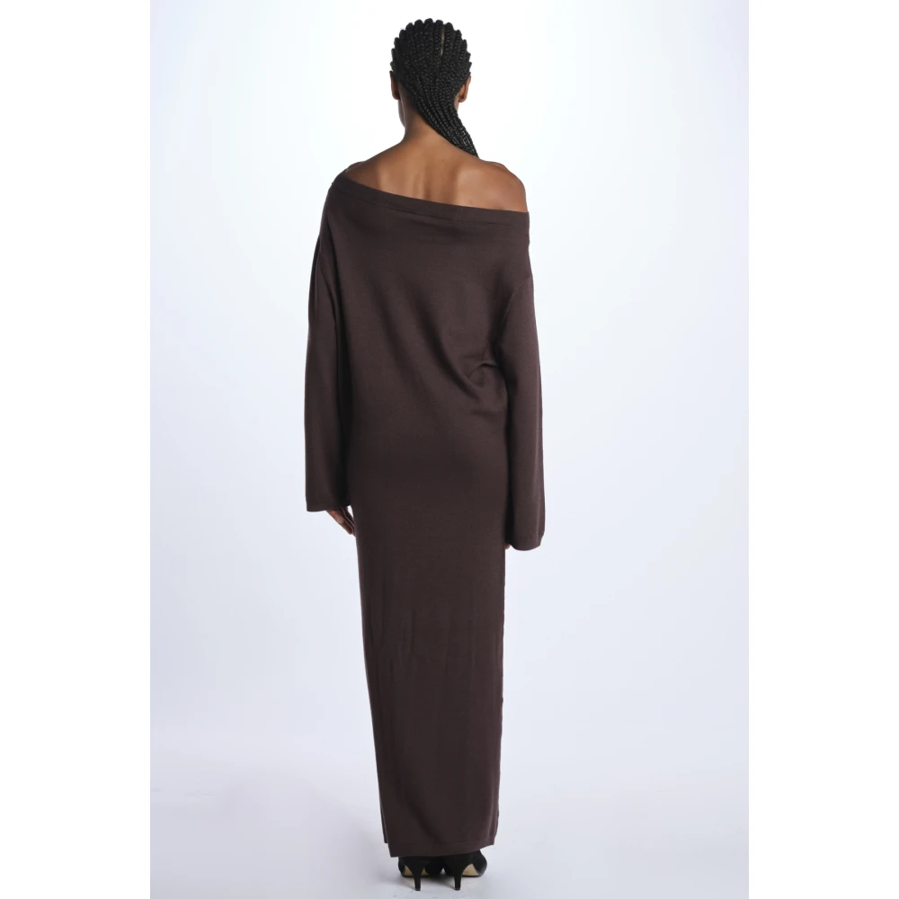 Birgitte Herskind Bruine Boothals Gebreide Jurk Brown Dames