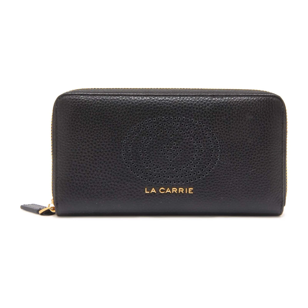 La Carrie Black Wallets & Cardholders, Female, One Size, Drilled Logo Big Wallet