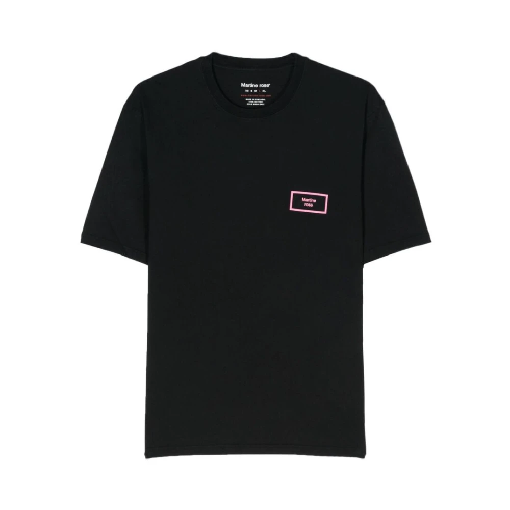 Martine Rose Zwart Roze Katoenen T-shirt met Logo Black Heren