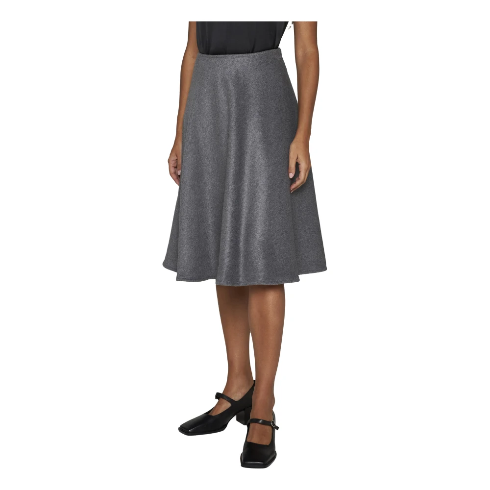 Blanca Vita Grijze A-lijn Flared Midi Rok Gray Dames
