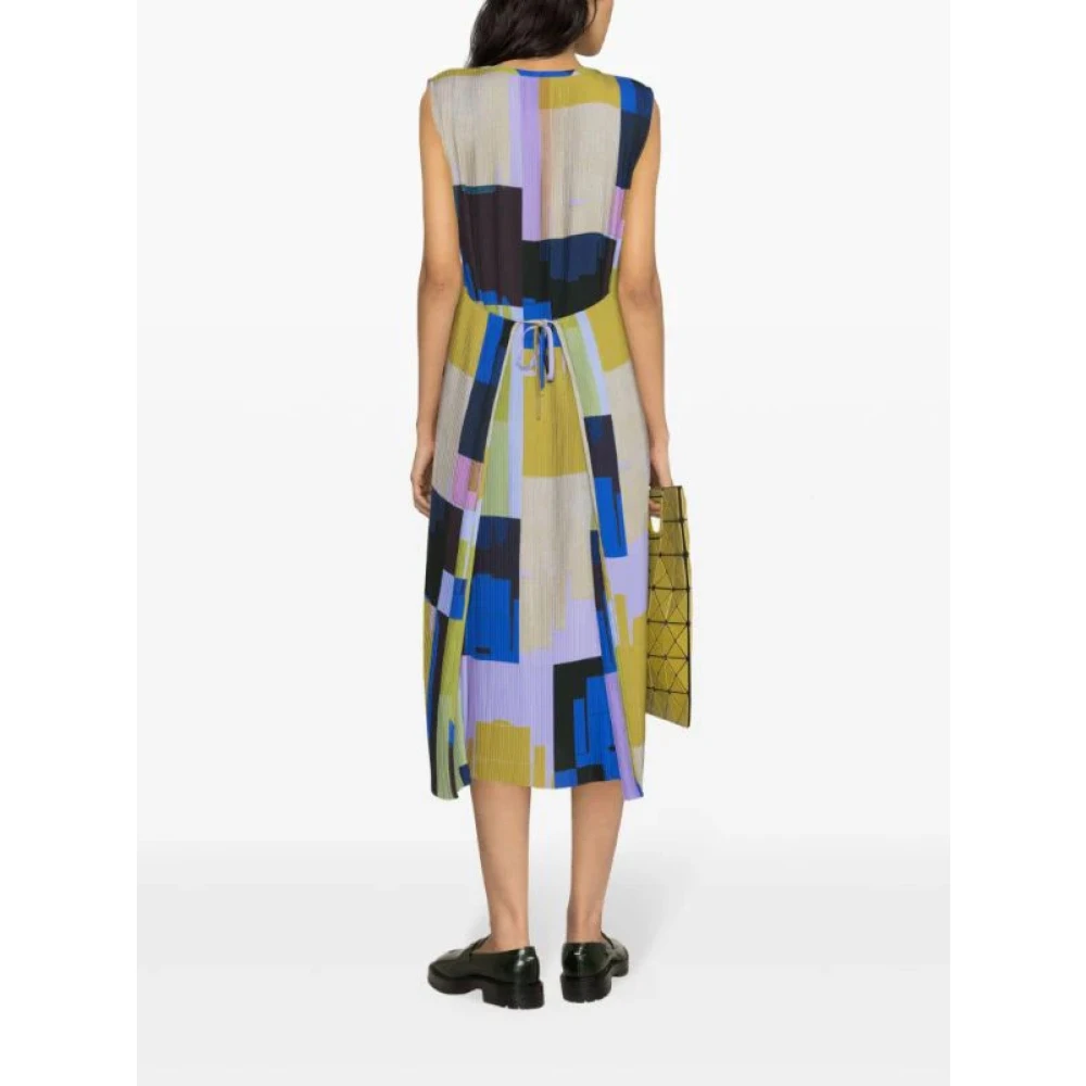 Henrik Vibskov Plisse Jurk Boxen Overlap Paars Multicolor Dames