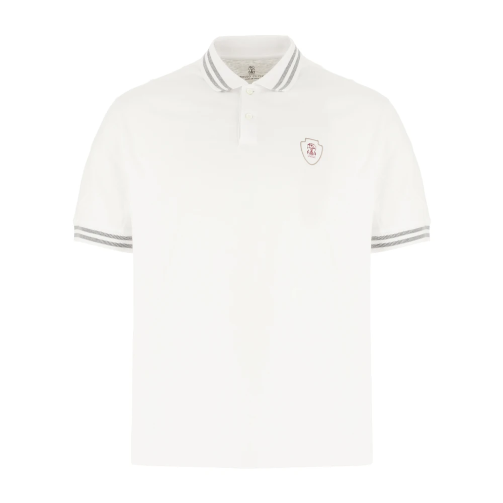 BRUNELLO CUCINELLI Klassieke Polo Shirt voor Mannen White Heren