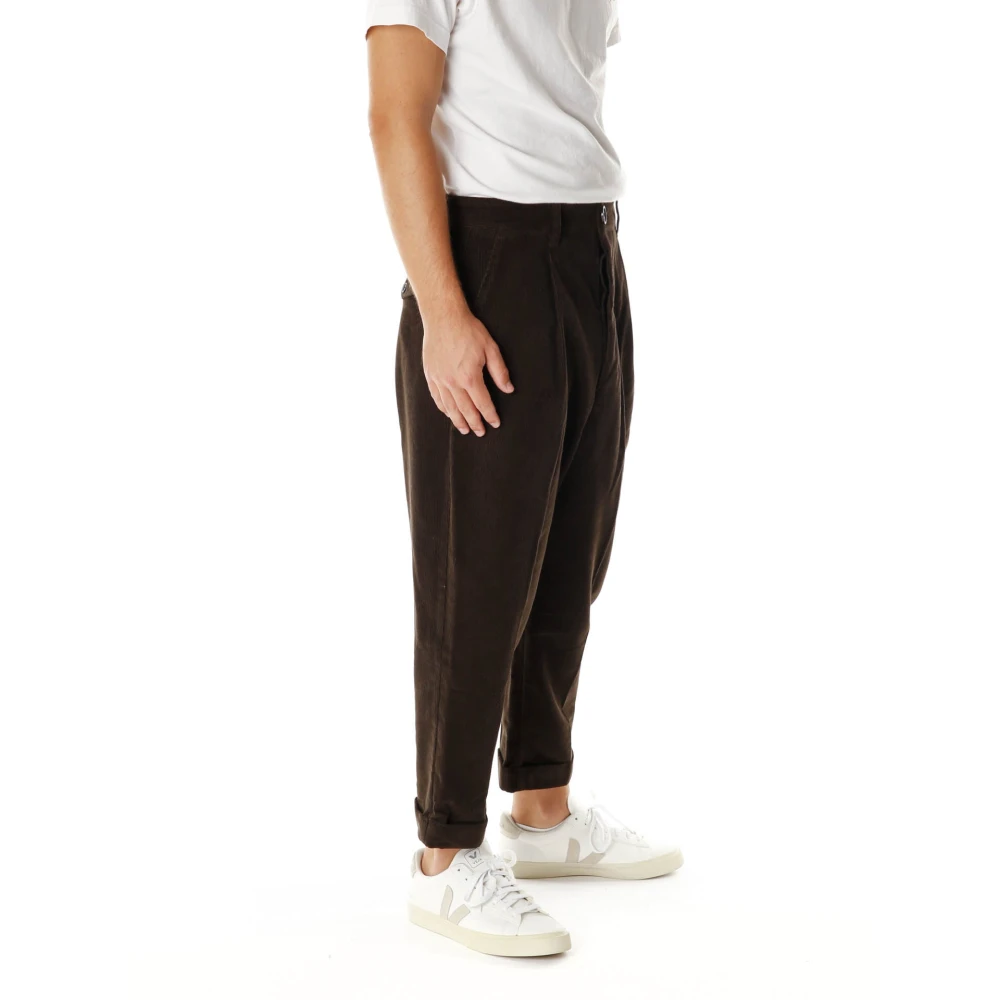 Ami Paris Oversized Corduroy Carrot Fit Broek Brown Heren