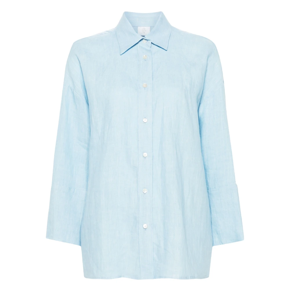 Eleventy Women's Blue Linen Long Sleeve Casual Shirt - Shirts - Xl - Blouses & Shirts