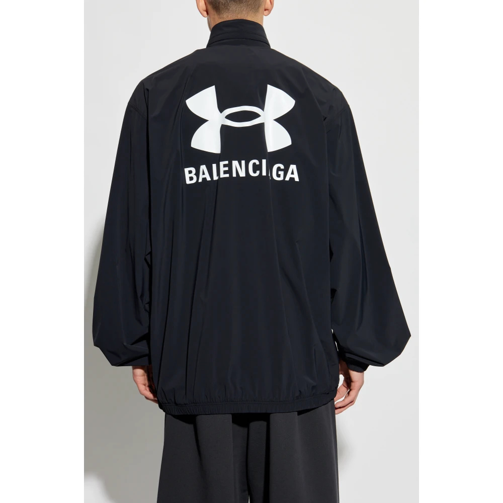 Balenciaga Jas met capuchon opgeborgen in kraag Black Heren
