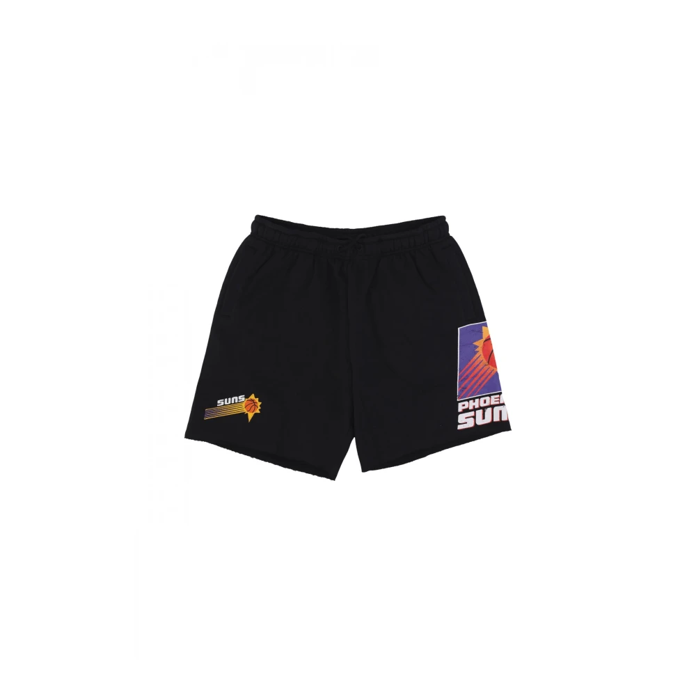 Mitchell & Ness NBA Postgame Vintage Logo Fleece Shorts Black Heren