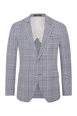 Blå Linneblandning Regular Fit Blazer