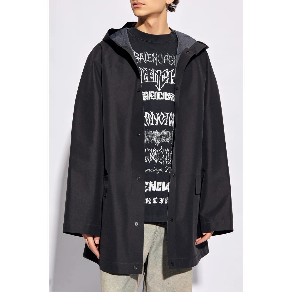 Balenciaga Hooded Jacket Black Heren