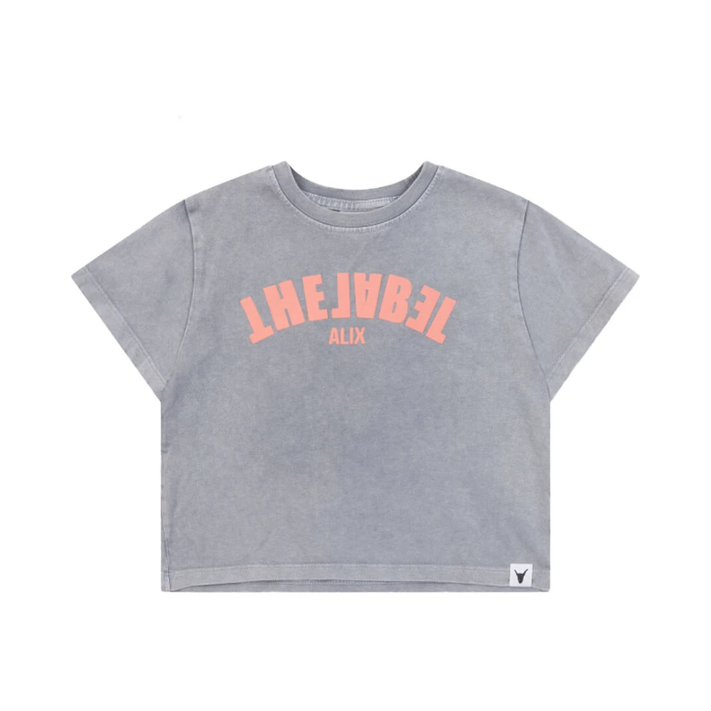 Alix The Label Kinderen Gebreide Geknipte T-shirt Gray Dames