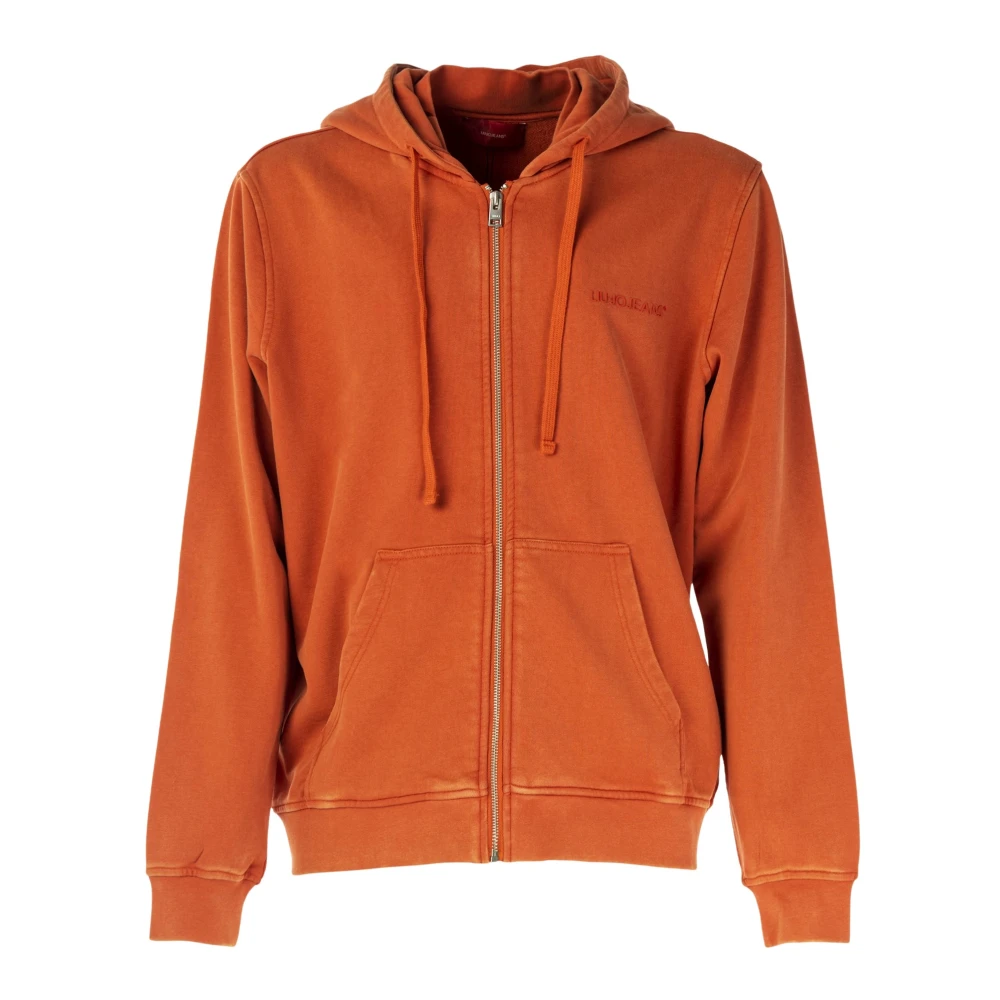 Liu Jo Rode Hoodie met Rits voor Mannen Orange Heren