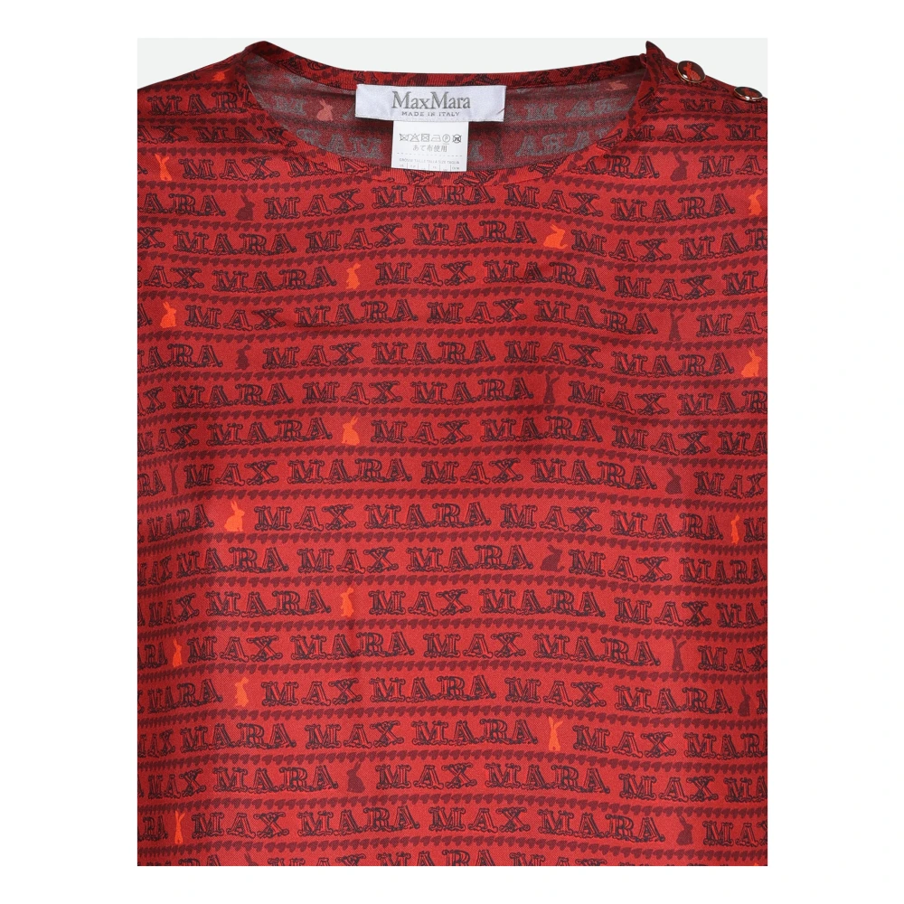 Max Mara Rode Logo Blouse Red Dames