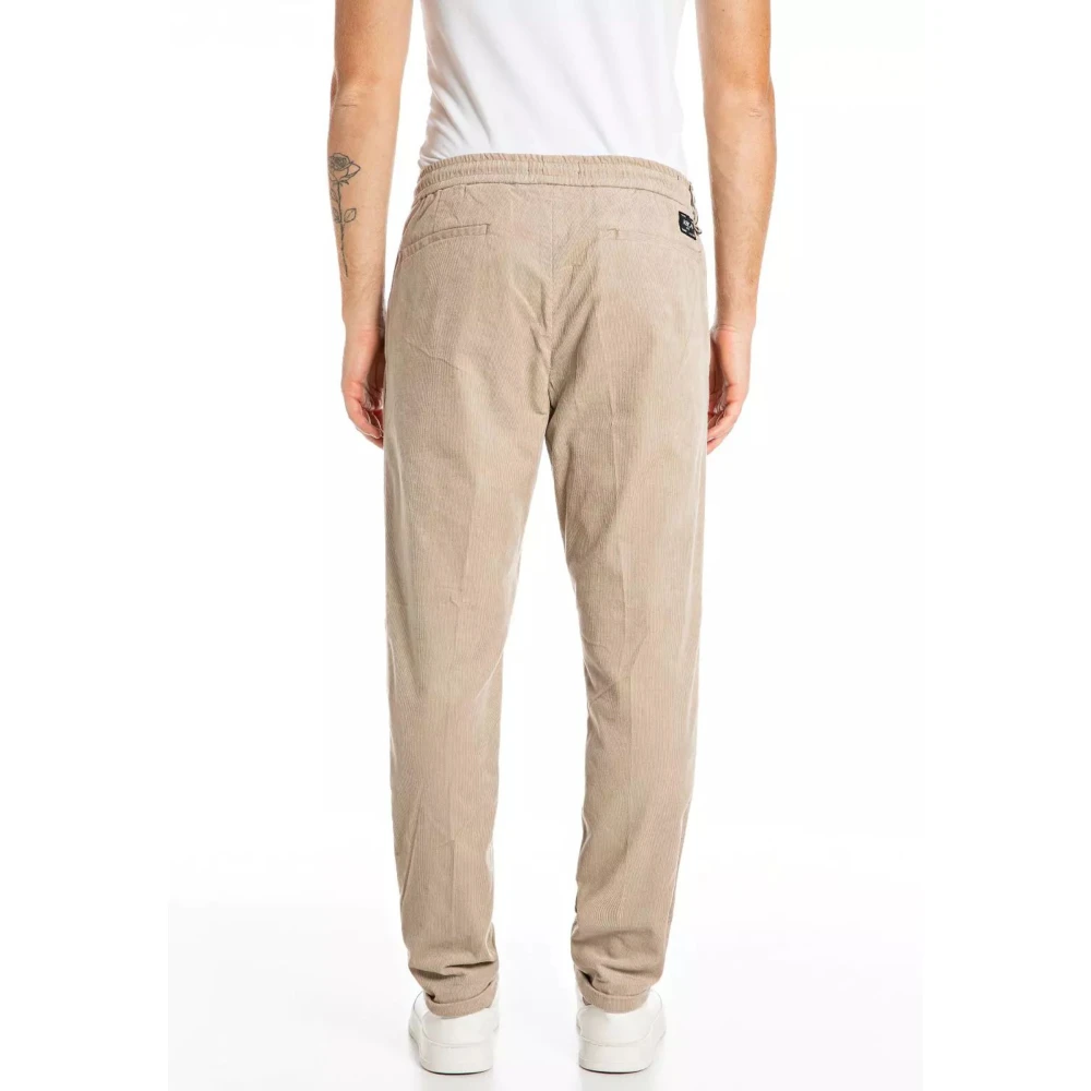 Replay Velvet Slim-fit Broek Beige Heren
