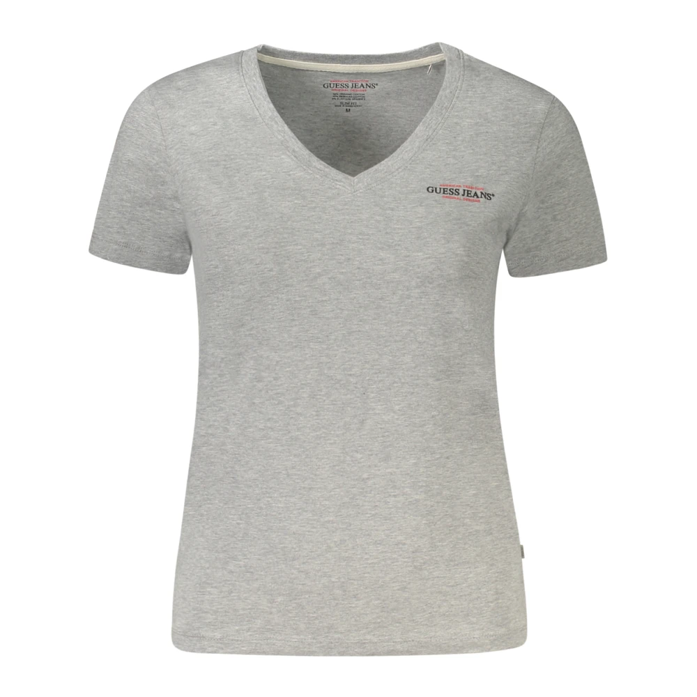 Guess Women's Gray T-Shirts, Xs, American Tradition V-Neck T-Shirt