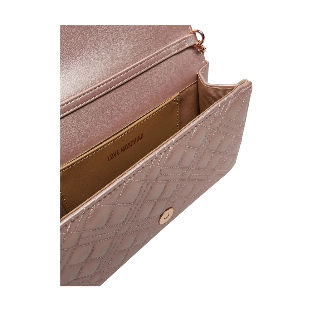 Moschino Roze Schoudertas met Gouden Details Pink Dames