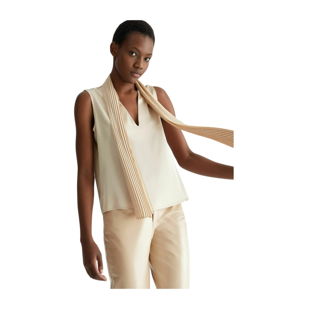 Liu Jo Stijlvolle Tanktop voor Vrouwen Beige Dames