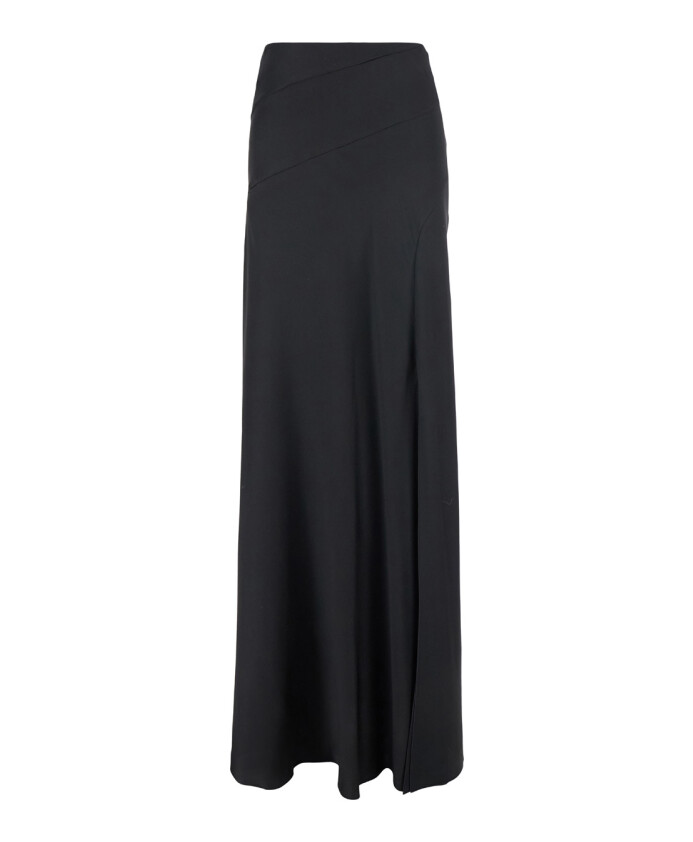 jupe-longue-en-melange-de-soie-noire