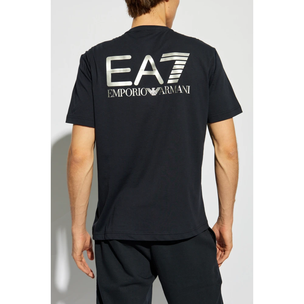 Emporio Armani EA7 T-shirt met logo Blue Heren