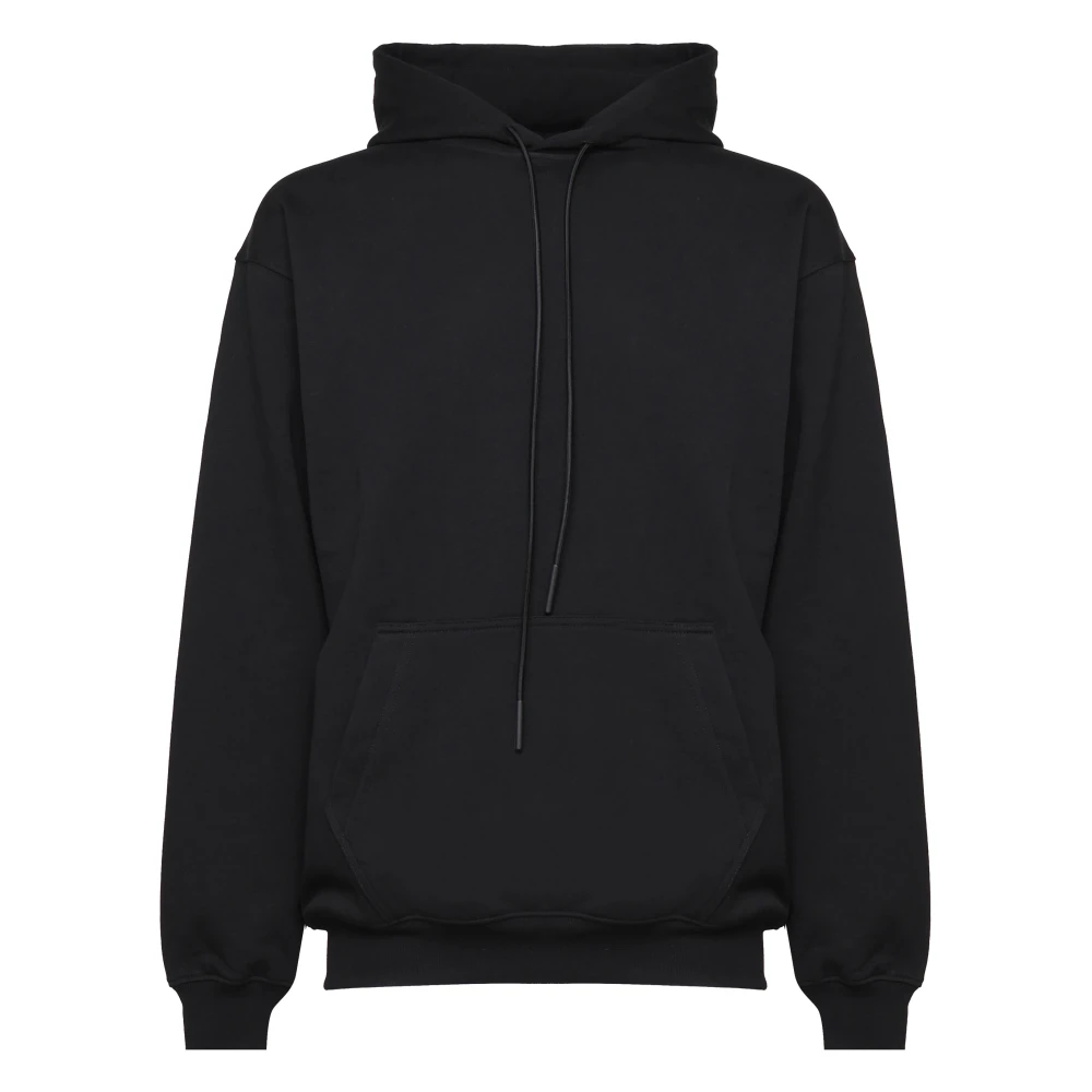 Giuliano Galiano Zwarte Katoenen Hoodie Kangoeroezakken Black Heren