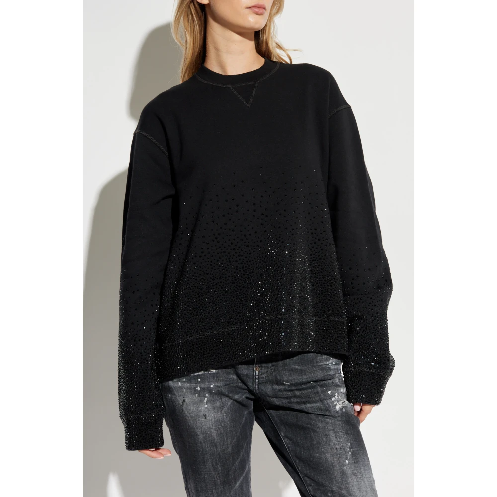 Dsquared2 Sweatshirt met strass Black Dames