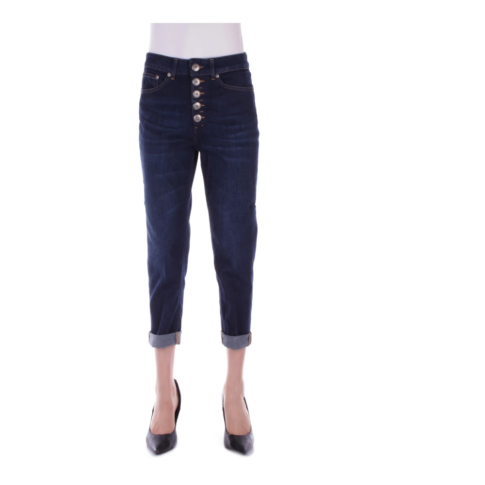 Dondup Blauwe Katoenen Jeans met Juweelknopen Blue Dames