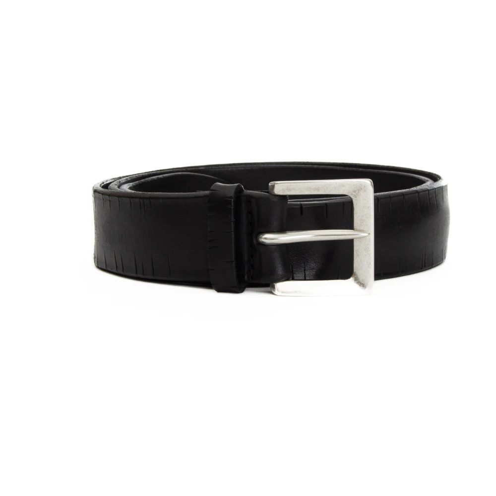 Orciani Zwart Leren Gevlochten Riem Black Dames