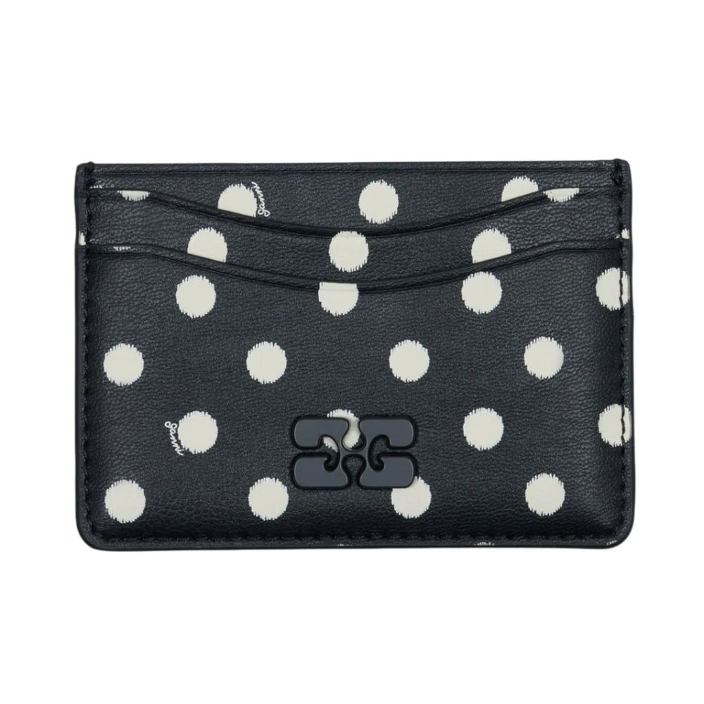 Ganni Women's Black Bou Card Holder With Dots