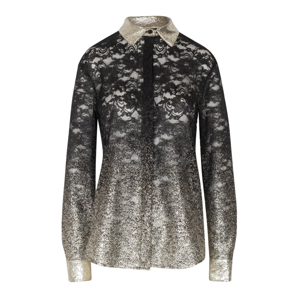 Souvenir Kanten Blouse met Gouden Details Multicolor Dames