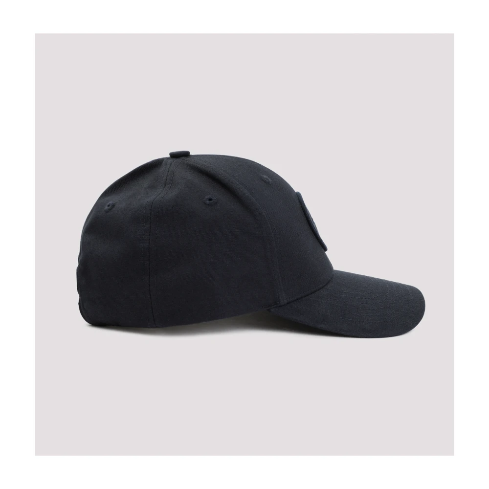Stone Island Navy Blauwe Katoenen Hoed met Kompas Logo Blue Heren